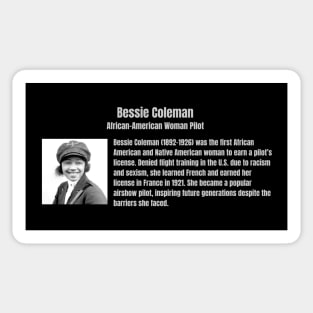 Bessie Coleman - 1st African American Woman Pilot Sticker
